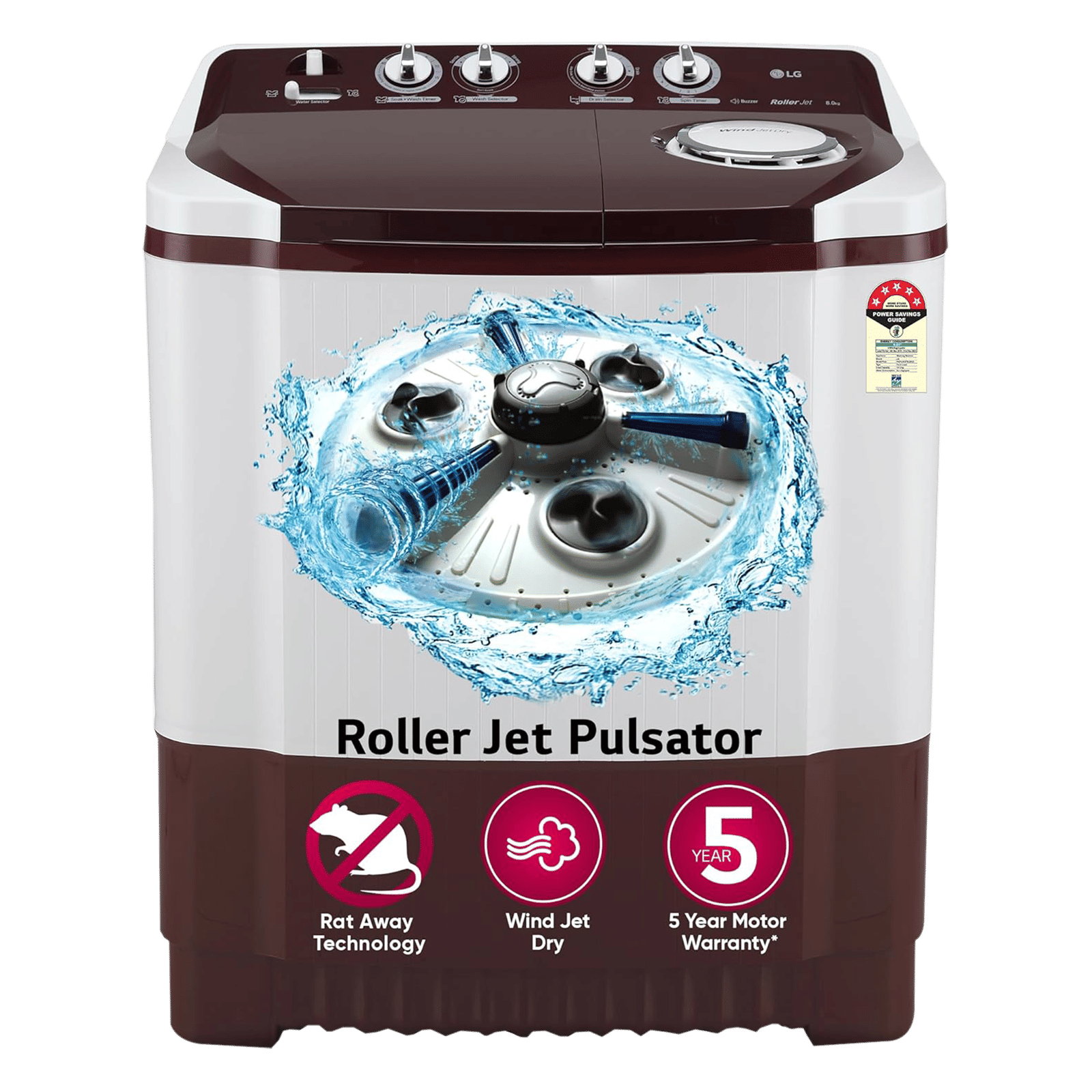 Buy LG 8 kg 5 Star Semi Automatic Washing Machine with Lint Filter